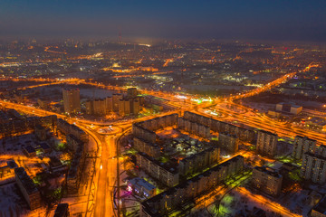 Obraz premium Morning city escho in the lights of lanterns