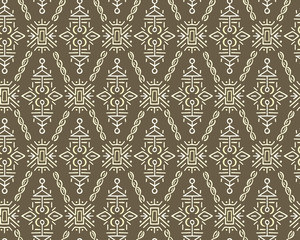 African Ethnic Style Vector Seamless Pattern