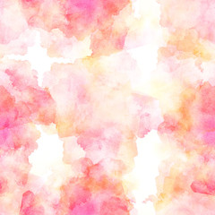 Fototapeta na wymiar A seamless background pattern in pink, with abstract brush strokes and splashes. A romantic pastel watercolour repeat print