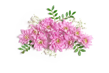 Floral composition of pink chrysanthemum