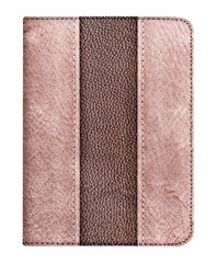 Brown leather notebook isolated on white background