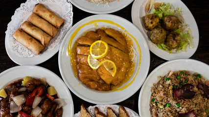 Chinese food arrangement 