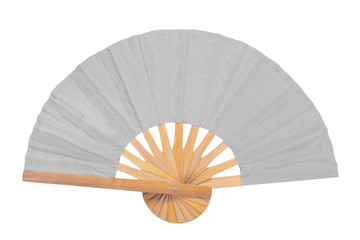 Red oriental hand Fan Isolated on White Background.