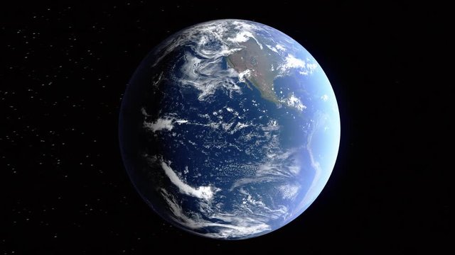 Realistic 3d animated earth showing the borders of the country Paraguay and the capital Asuncion in 4K resolution