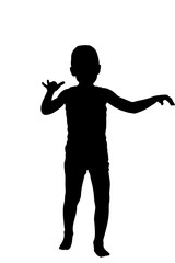 Stock Silhouette of little boy