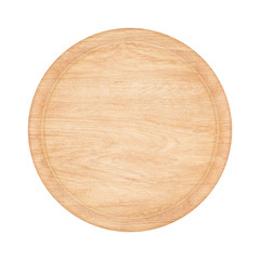 wooden saucer, wooden bottom plate isolated on white