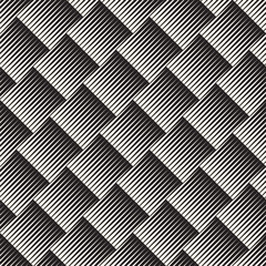 Vector seamless optical illusion pattern. Abstract striped tiling texture. Stylish monochrome halftone gradient background.