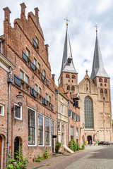 Beautiful old buildings in the historic Deventer, Bergstraat - Netherlands