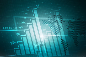 2d rendering Stock market online business concept. business Graph 