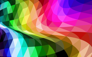 Abstract background with  distorted waves and triangles shapes.