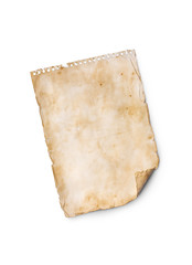 Mock up of empty old vintage yellowed paper sheet