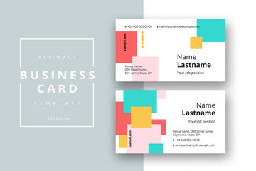 Trendy minimal abstract business card template. Modern corporate stationery id layout with geometric pattern. Vector fashion background design with information sample name text.