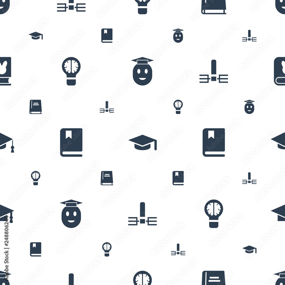 Poster knowledge icons pattern seamless white background
