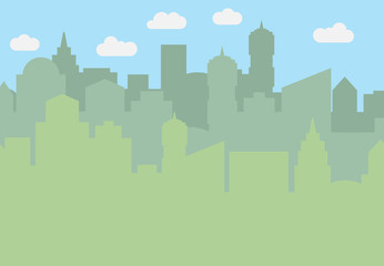 Fototapeta premium City landscape with skyscrapers in the daytime