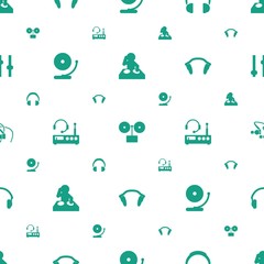 dj icons pattern seamless white background