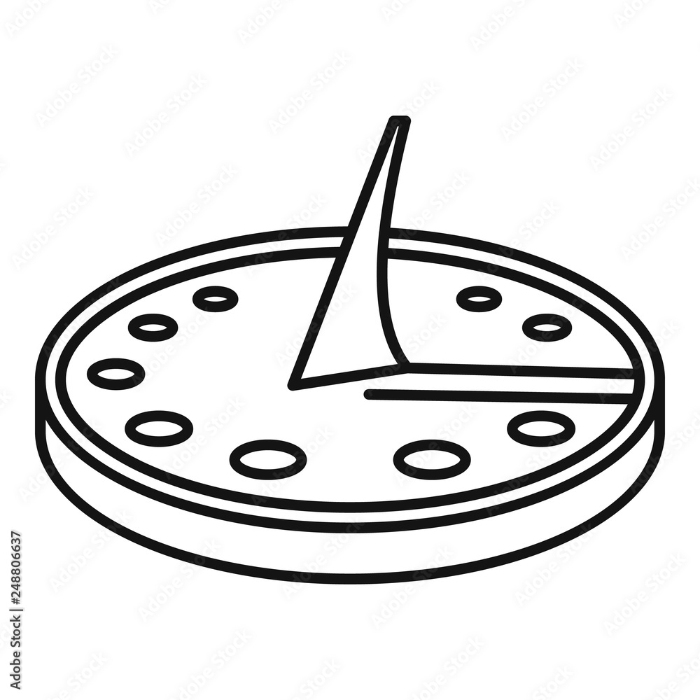 Poster sundial icon. outline sundial vector icon for web design isolated on white background