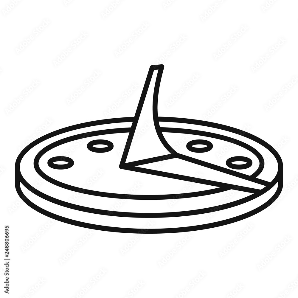 Poster old sundial icon. outline old sundial vector icon for web design isolated on white background