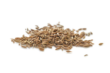 Cumin seed on white background