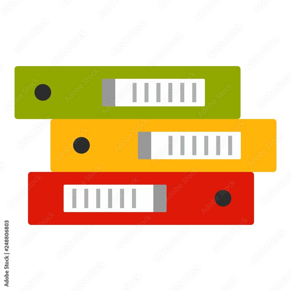 Poster office folder stack icon. flat illustration of office folder stack vector icon for web design