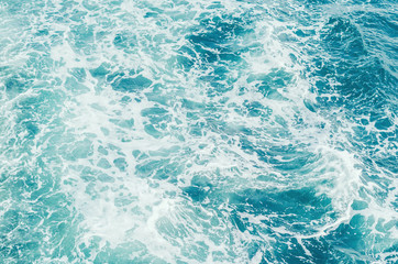 Raging ocean water texture. Boiling sea. Power of the water element. Hazards of nature.