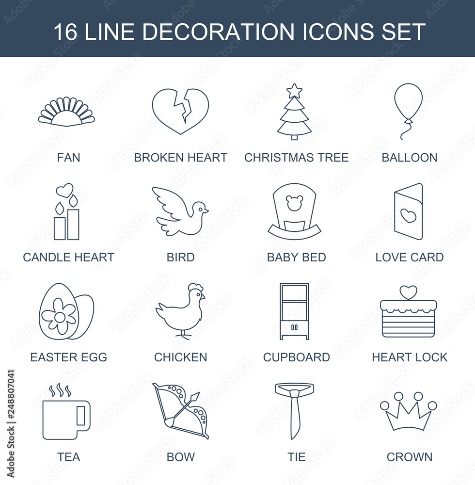 Wall mural decoration icons