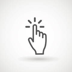 Hand clicking icon, click stock vector illustration flat design Clicking finger icon, hand pointer.