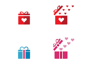 Gift Box logo template vector icon illustration