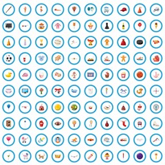 100 children day icons set in cartoon style for any design vector illustration