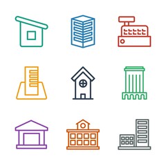 9 buildings icons