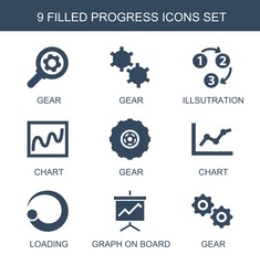 9 progress icons