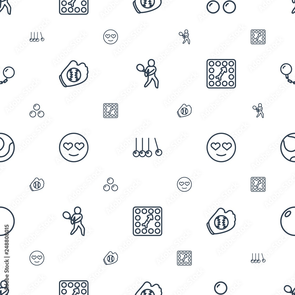 Poster ball icons pattern seamless white background
