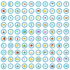 100 accounting icons set in cartoon style for any design vector illustration