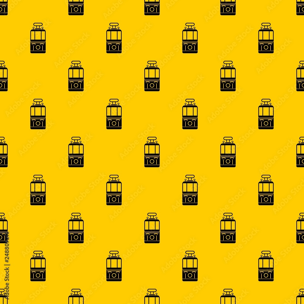 Poster tram front view pattern seamless vector repeat geometric yellow for any design