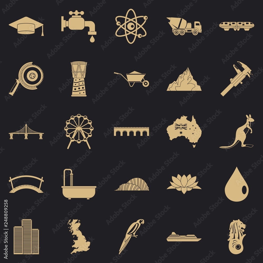 Poster crossing icons set. simple set of 25 crossing vector icons for web for any design