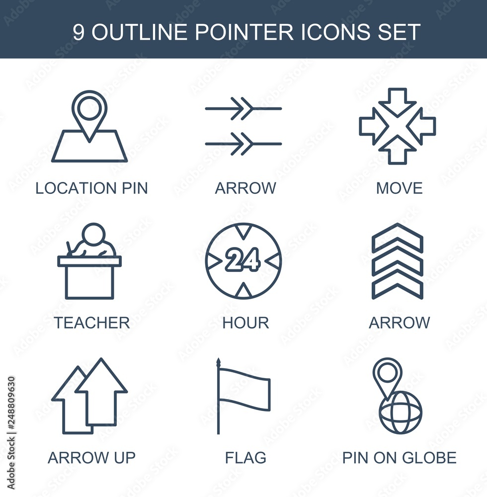 Aufkleber pointer icons