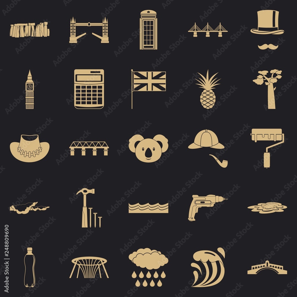 Poster crossway icons set. simple set of 25 crossway vector icons for web for any design