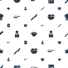 chef icons pattern seamless white background