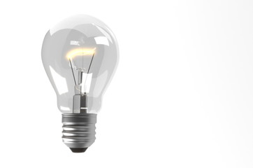 Light bulb 3d illustration. Innovation concept idea