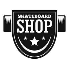 Skateboard shop logo. Simple illustration of skateboard shop vector logo for web design isolated on white background