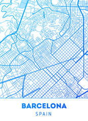 city map of Barcelona with well organized separated layers.