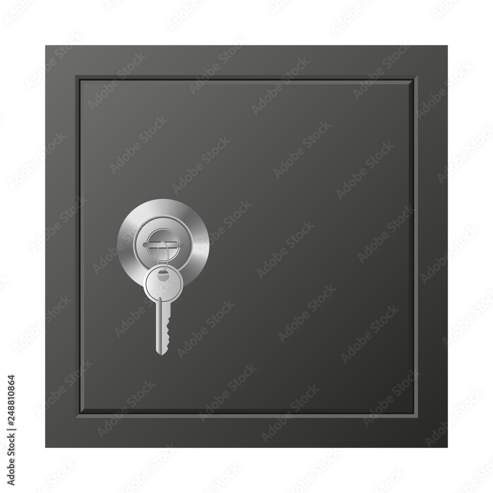 Poster home safe box icon. realistic illustration of home safe box vector icon for web design isolated on w