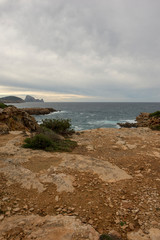 The coast in Llentia on the island of Ibiza