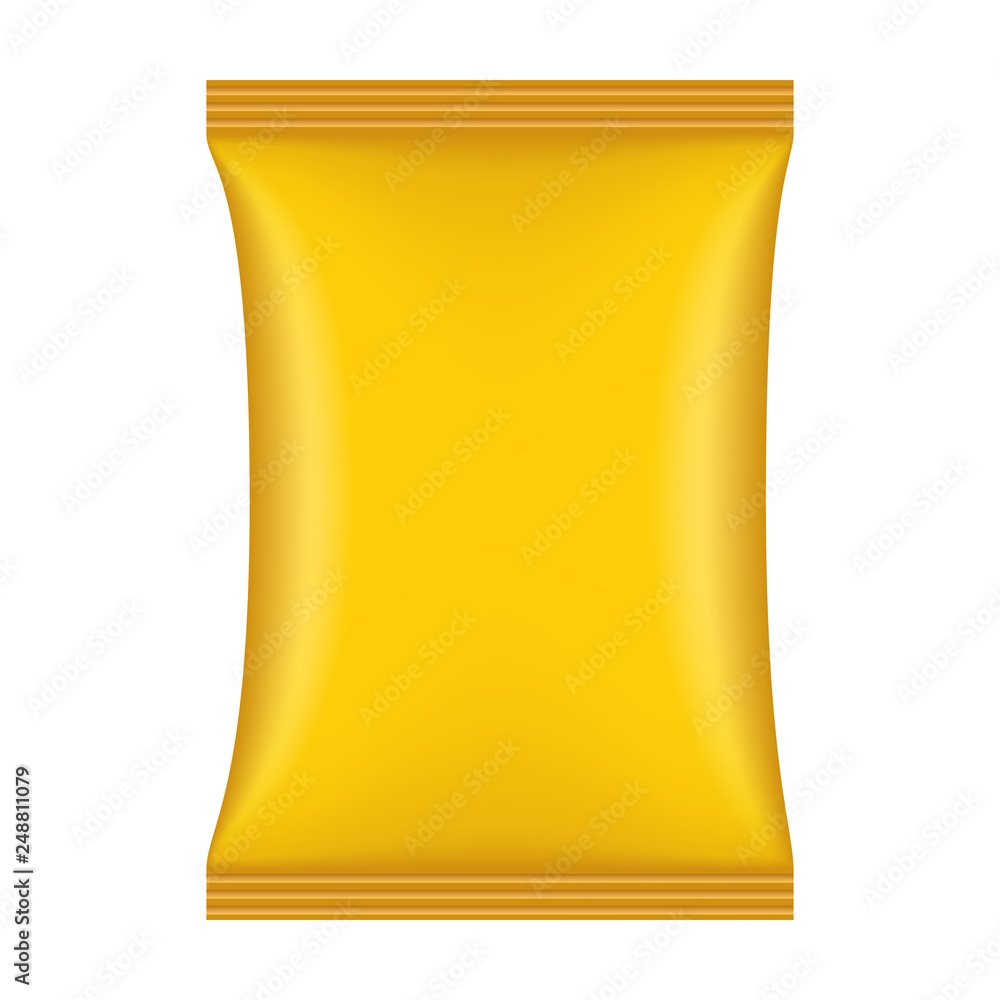 Poster chips package icon. realistic illustration of chips package vector icon for web design isolated on w