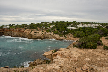The coast in Llentia on the island of Ibiza