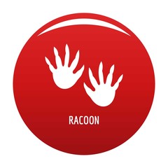 Fototapeta premium Racoon step icon. Simple illustration of racoon step vector icon for any design red