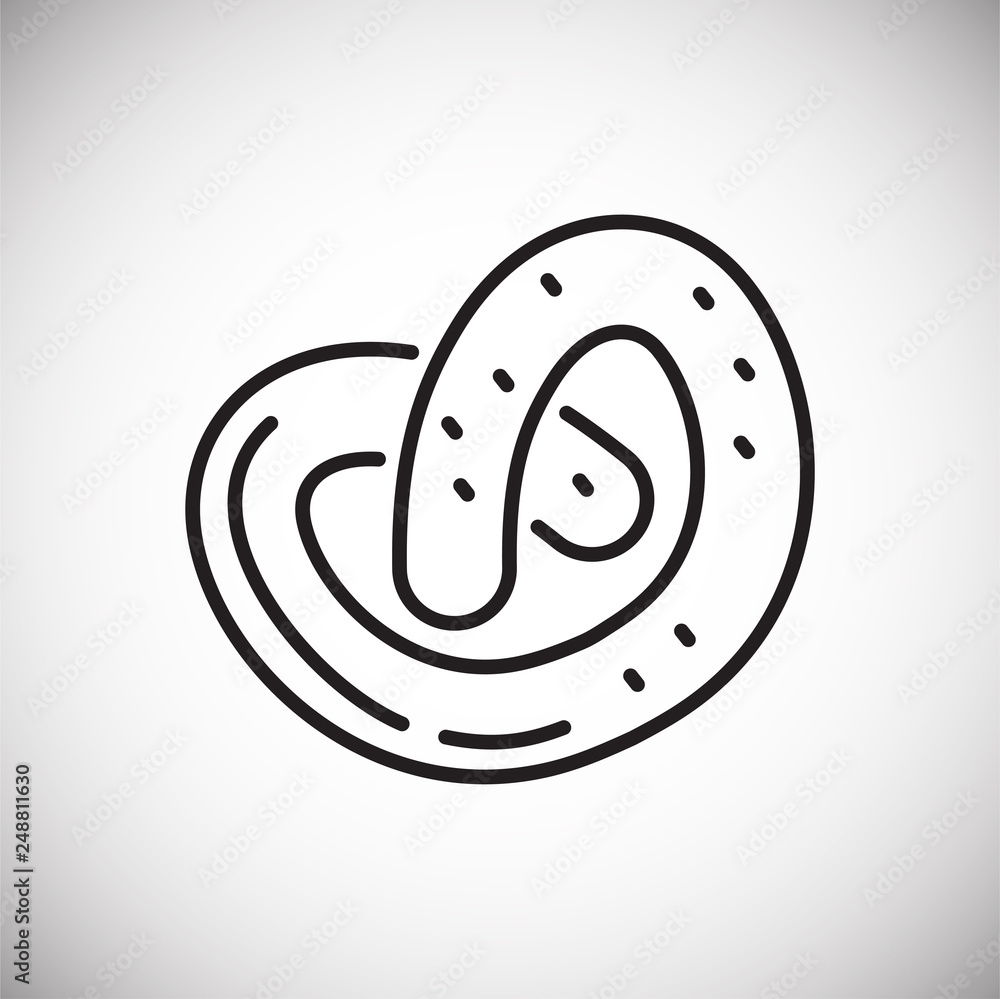 Poster pretzel outline icon on white background for graphic and web design, modern simple vector sign. inte