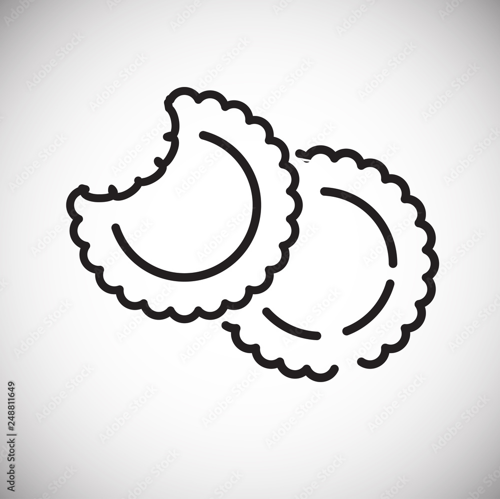 Poster cookies outline icon on white background for graphic and web design, modern simple vector sign. inte
