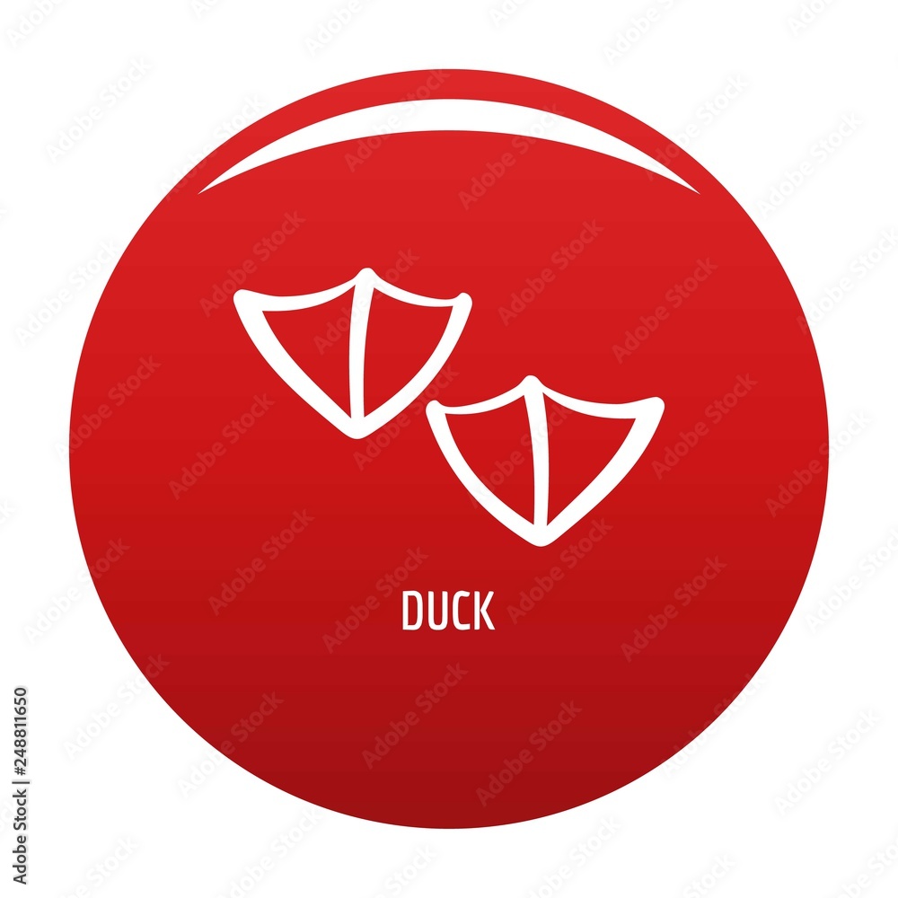 Poster duck step icon. simple illustration of duck step vector icon for any design red