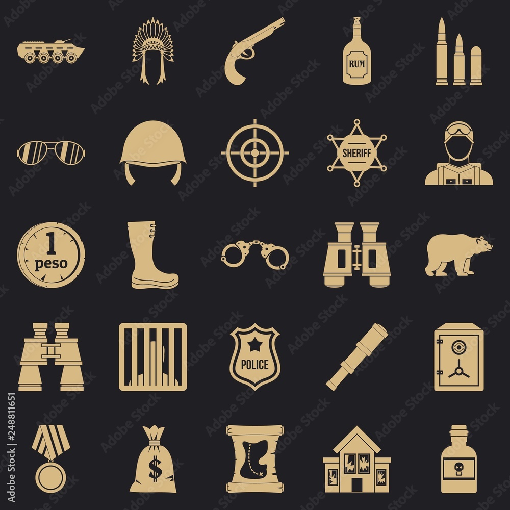 Poster shot icons set. simple set of 25 shot vector icons for web for any design