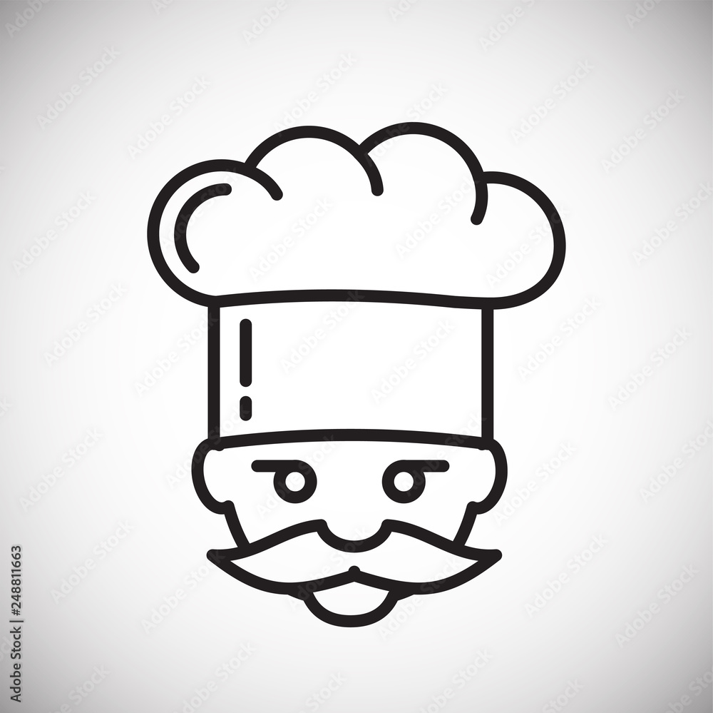 Poster baker outline icon white background for graphic and web design, modern simple vector sign. internet 